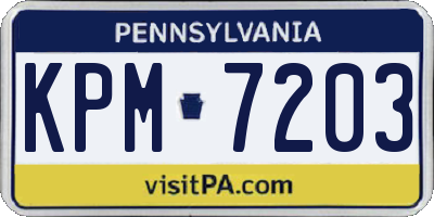 PA license plate KPM7203