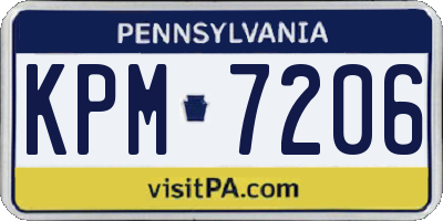 PA license plate KPM7206