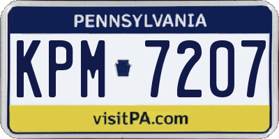 PA license plate KPM7207