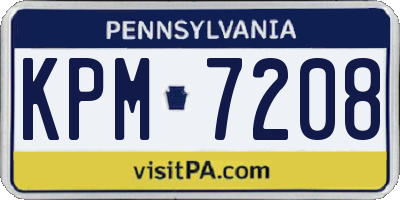 PA license plate KPM7208