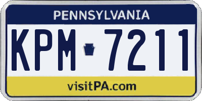 PA license plate KPM7211