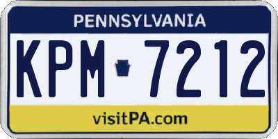 PA license plate KPM7212