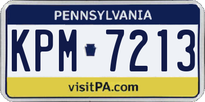 PA license plate KPM7213
