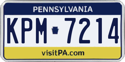 PA license plate KPM7214