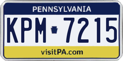 PA license plate KPM7215