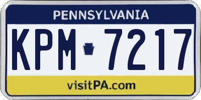 PA license plate KPM7217