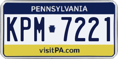 PA license plate KPM7221