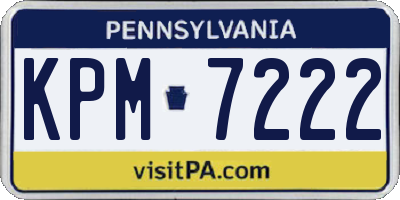 PA license plate KPM7222