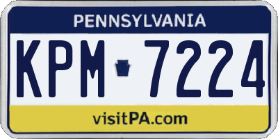 PA license plate KPM7224