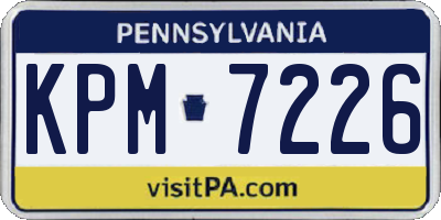 PA license plate KPM7226