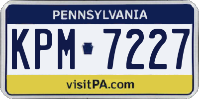 PA license plate KPM7227