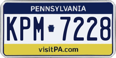 PA license plate KPM7228