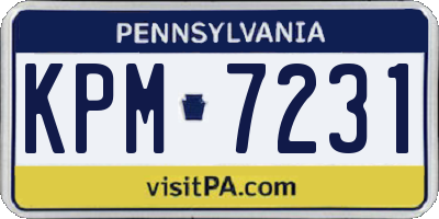 PA license plate KPM7231