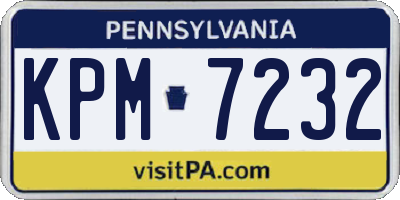 PA license plate KPM7232