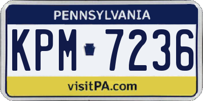 PA license plate KPM7236