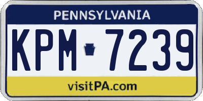 PA license plate KPM7239