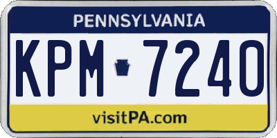 PA license plate KPM7240