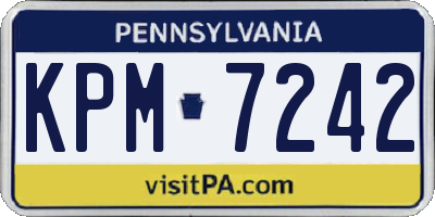 PA license plate KPM7242