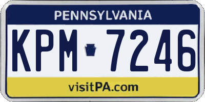 PA license plate KPM7246