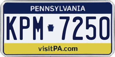 PA license plate KPM7250