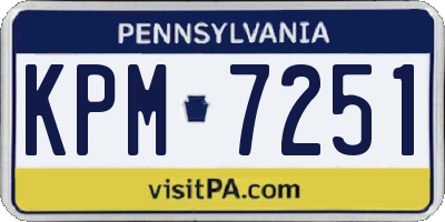 PA license plate KPM7251