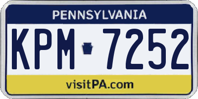 PA license plate KPM7252