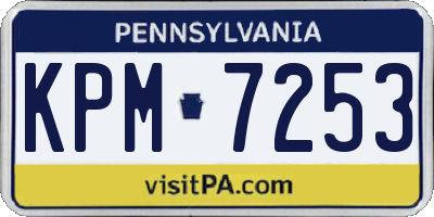 PA license plate KPM7253