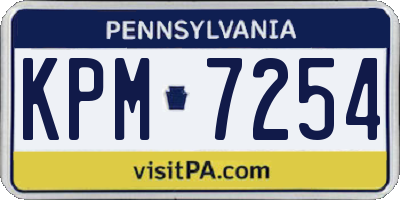PA license plate KPM7254