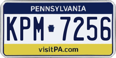 PA license plate KPM7256