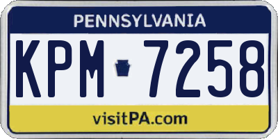 PA license plate KPM7258