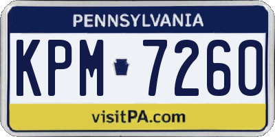 PA license plate KPM7260
