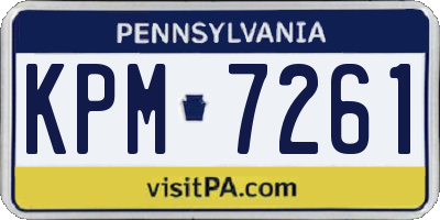 PA license plate KPM7261