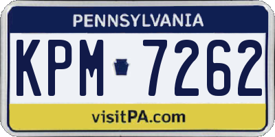 PA license plate KPM7262