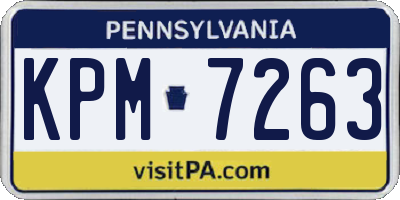 PA license plate KPM7263