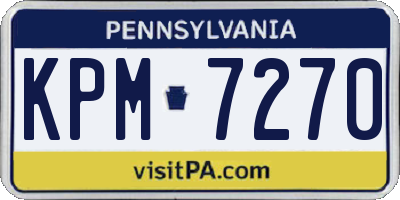 PA license plate KPM7270