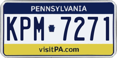 PA license plate KPM7271