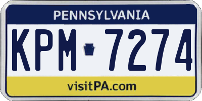 PA license plate KPM7274