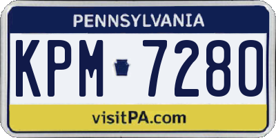 PA license plate KPM7280