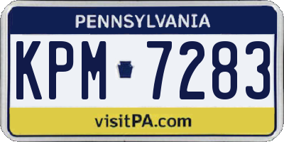 PA license plate KPM7283