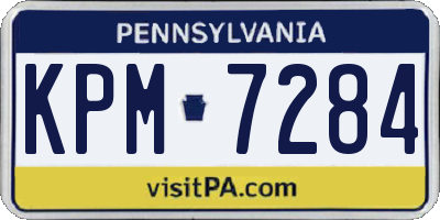 PA license plate KPM7284