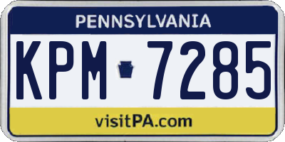 PA license plate KPM7285