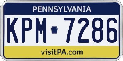 PA license plate KPM7286