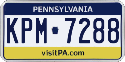 PA license plate KPM7288