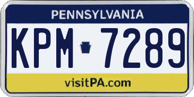 PA license plate KPM7289