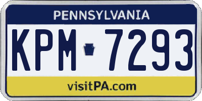 PA license plate KPM7293