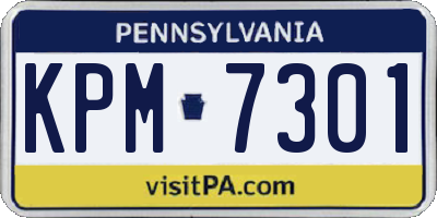 PA license plate KPM7301
