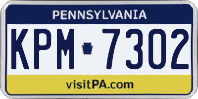PA license plate KPM7302