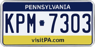 PA license plate KPM7303