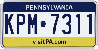 PA license plate KPM7311