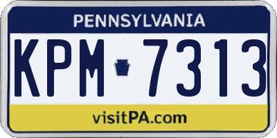 PA license plate KPM7313
